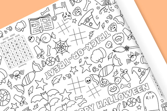 1.8 m EXTRA LARGE Halloween table length colouring sheet 6ft of spooky fun! POSTED IN A TUBE